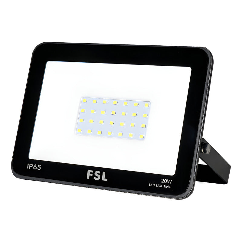 Reflector LED 20W FSL IP65 6500K Luz Fría Exterior Negro 220V Proyector
