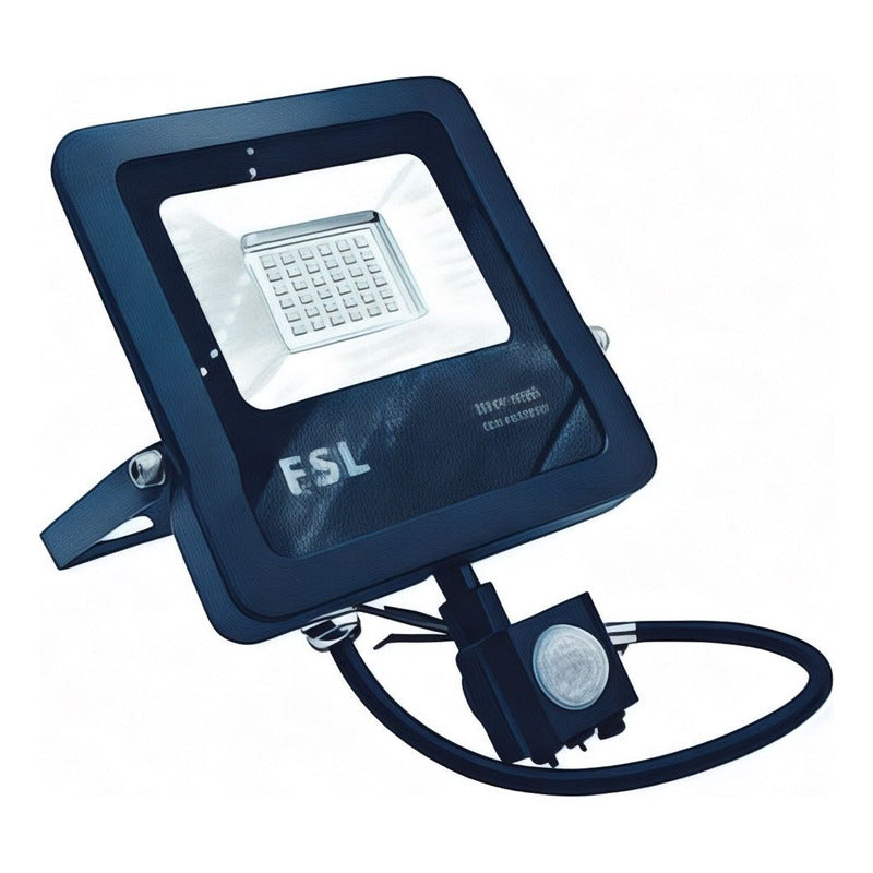 Reflector LED 30W con Sensor de Movimiento IP65 Luz Fría 6500K Negro FSL Exterior
