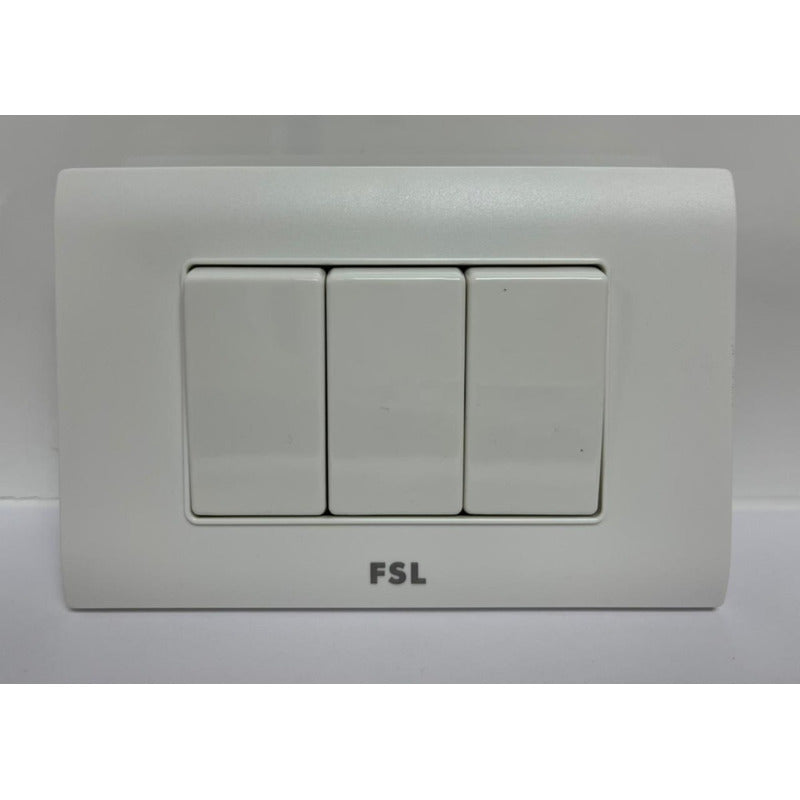 Pack x10 Interruptor Triple FSL 9/36 16A 250V Blanco | Módulo 3 SEC Bulk Electricista