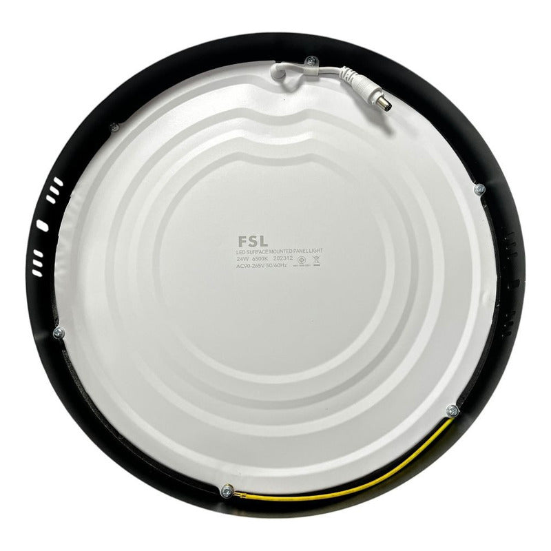Panel LED Sobrepuesto Redondo 24W Negro – Luz Fría 6500K – FSL