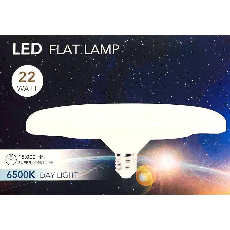 Ampolleta LED Tipo Flat 22W E27 FSL Luz Cálida 3000K / Fría 6500K Alta Potencia