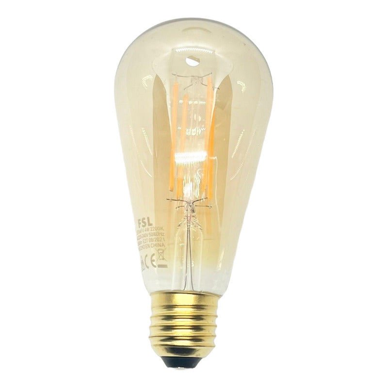 Ampolleta Led Tipo Pera St64 4w/e27 Luz Cálida- (2200k)  Fsl - 2200k