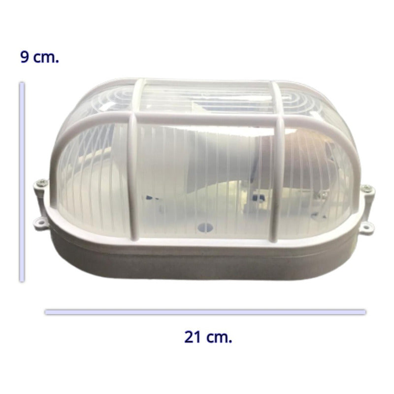 Foco Tortuga Ovalado Blanco Rejilla 7W E27 FSL 6500k IP54