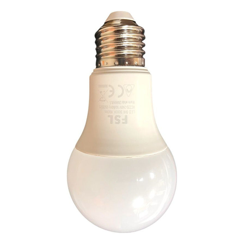 Ampolleta LED A60 9W E27 Luz Cálida 3000K Dimmeable FSL