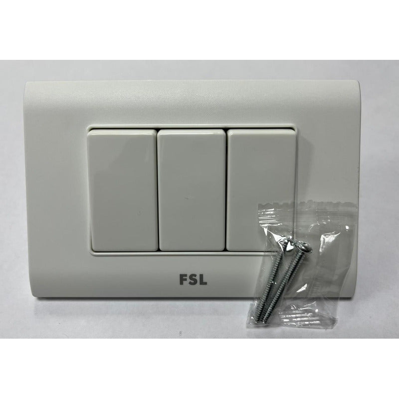 Pack x10 Interruptor Triple FSL 9/36 16A 250V Blanco | Módulo 3 SEC Bulk Electricista