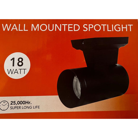 Foco LED Sobrepuesto Pared COB 18w Luz Cálida 3000k- Negro Fsl