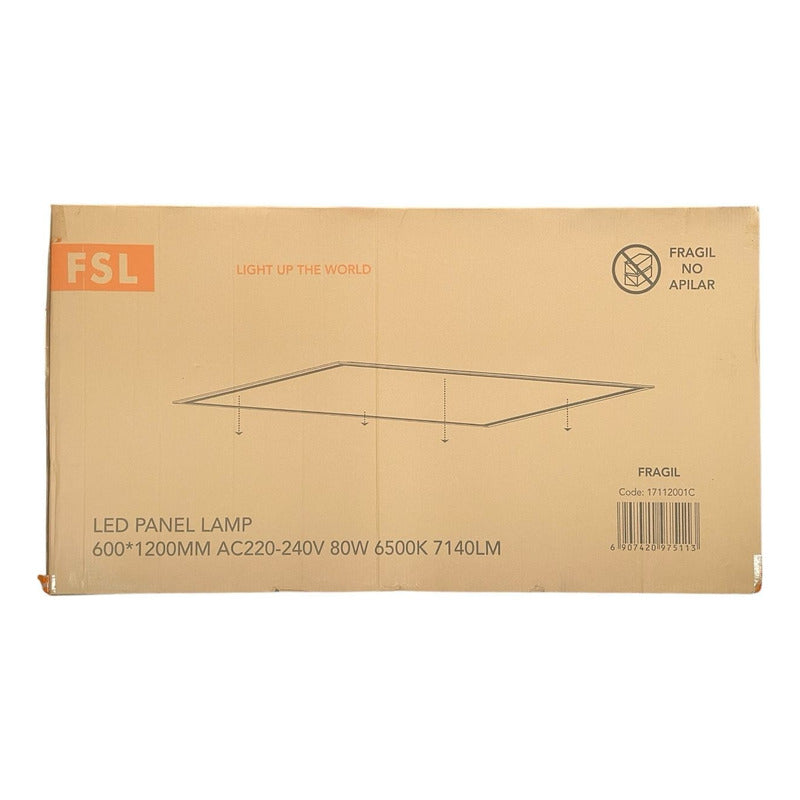 Pack X6 Panel Led Integrado 80w 60x120 Luz Fría 6500k Cuadrado - Fsl