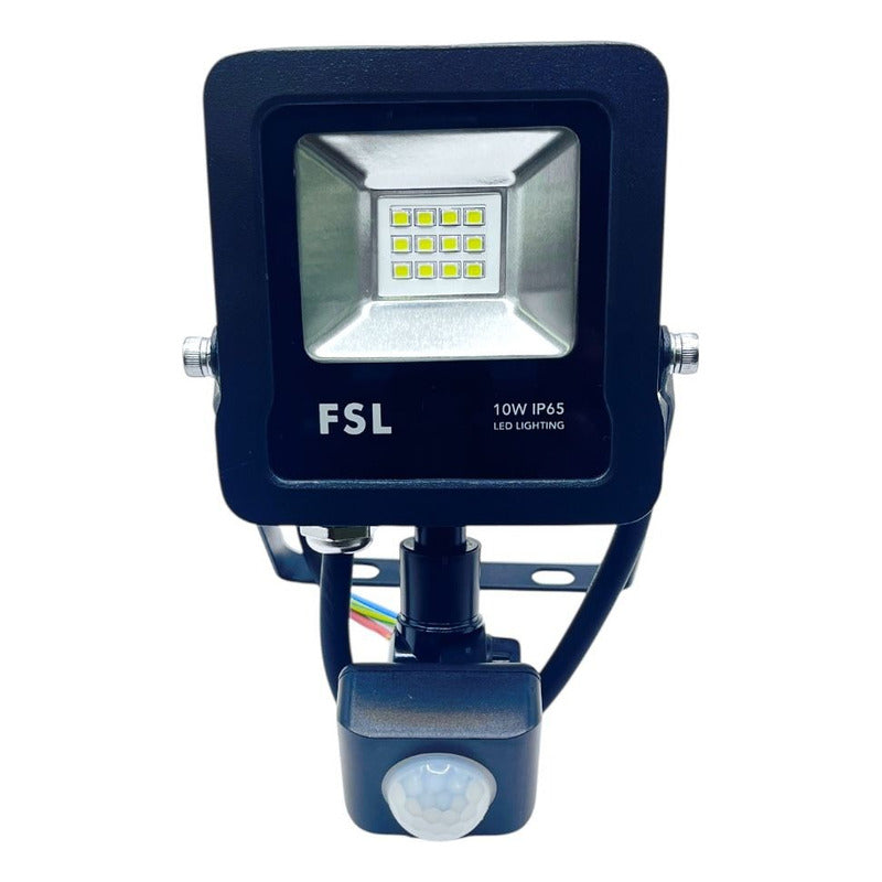 Pack x2 Proyectores LED 10W con Sensor Movimiento Luz Fría 6500K Negro FSL