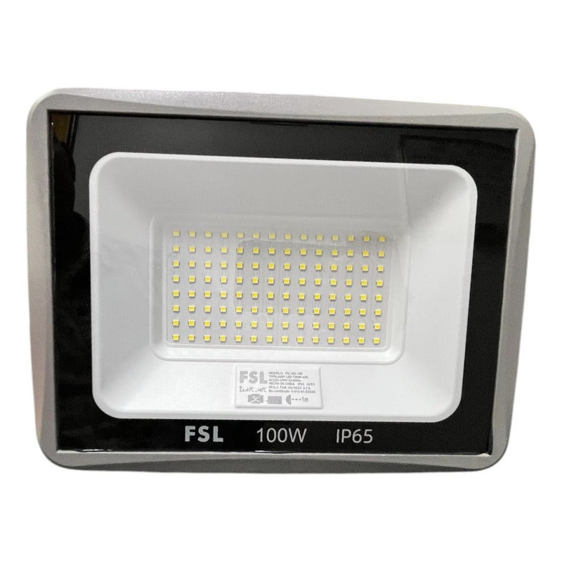 Reflector LED SMD 100W FSL IP65 Luz Neutra o Luz Fría Exterior Certificado SEC – Alta Potencia