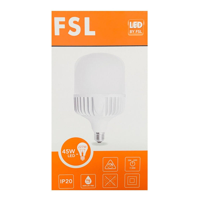 Ampolleta Led Industrial Alta Potencia 45w/e27 Luz Fria Fsl Blanco Frío