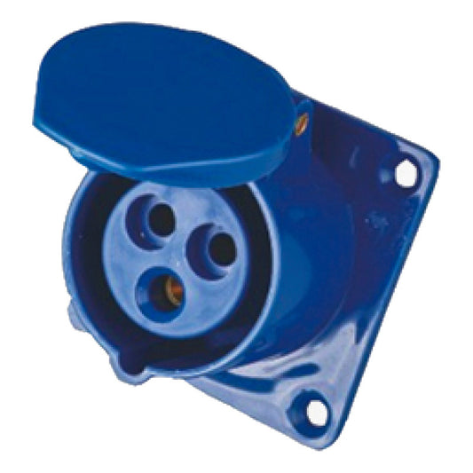 Enchufe Industrial Hembra Embutido FSL 2P+T 16A IP44 220-250V | Instalación Oculta Profesional