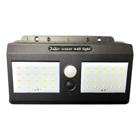 Foco Solar Doble De Pared Con Sensor 10w/6500k Exterior Fsl - Negro