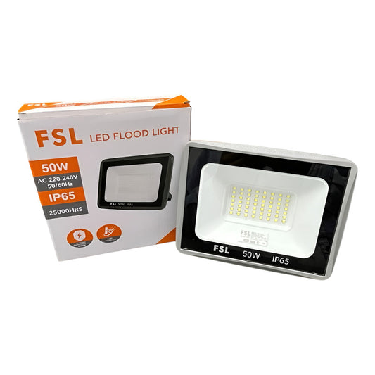 Proyector LED SMD Floodlight 50W IP65 Luz Fría (6500K) Certificación SEC -Blanco FSL