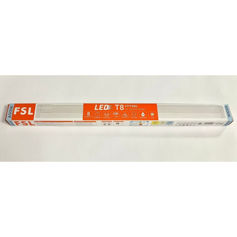 Pack X20 Tubo LED T8 Integrado 60cm 8W FSL Luz Cálida 3000K / Fría 6500K Equipo Lineal Conectable 220V