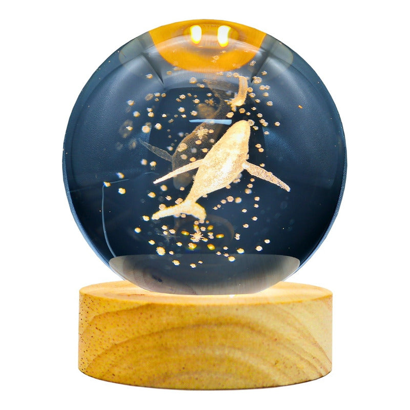 Lámpara de Noche LED Bola de Cristal 3D | Luz Decorativa con Diseños 3D