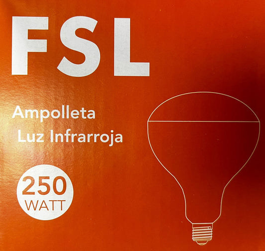 Ampolleta de Calor Infrarroja 250W E27 para Terapia y Calefacción – FSL Open box