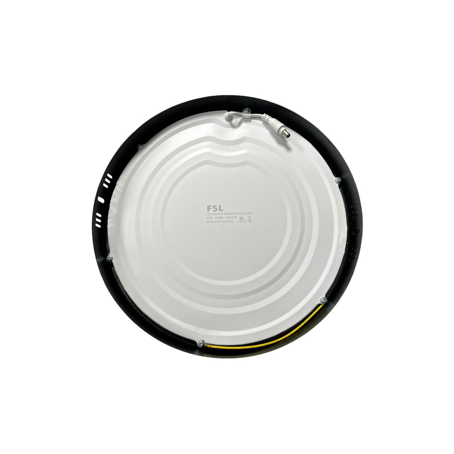 Panel Led Sobrepuesto Redondo 24w Luz Fría 6500k Negro- Fsl