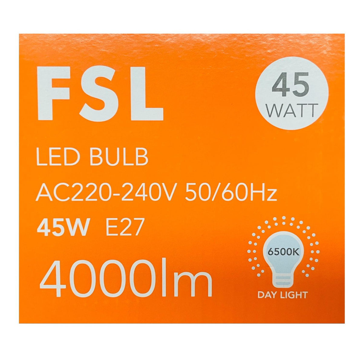 Ampolleta LED Industrial Alta Potencia 45W E27 6500K Luz Fría 6000lm – FSL (Open Box)