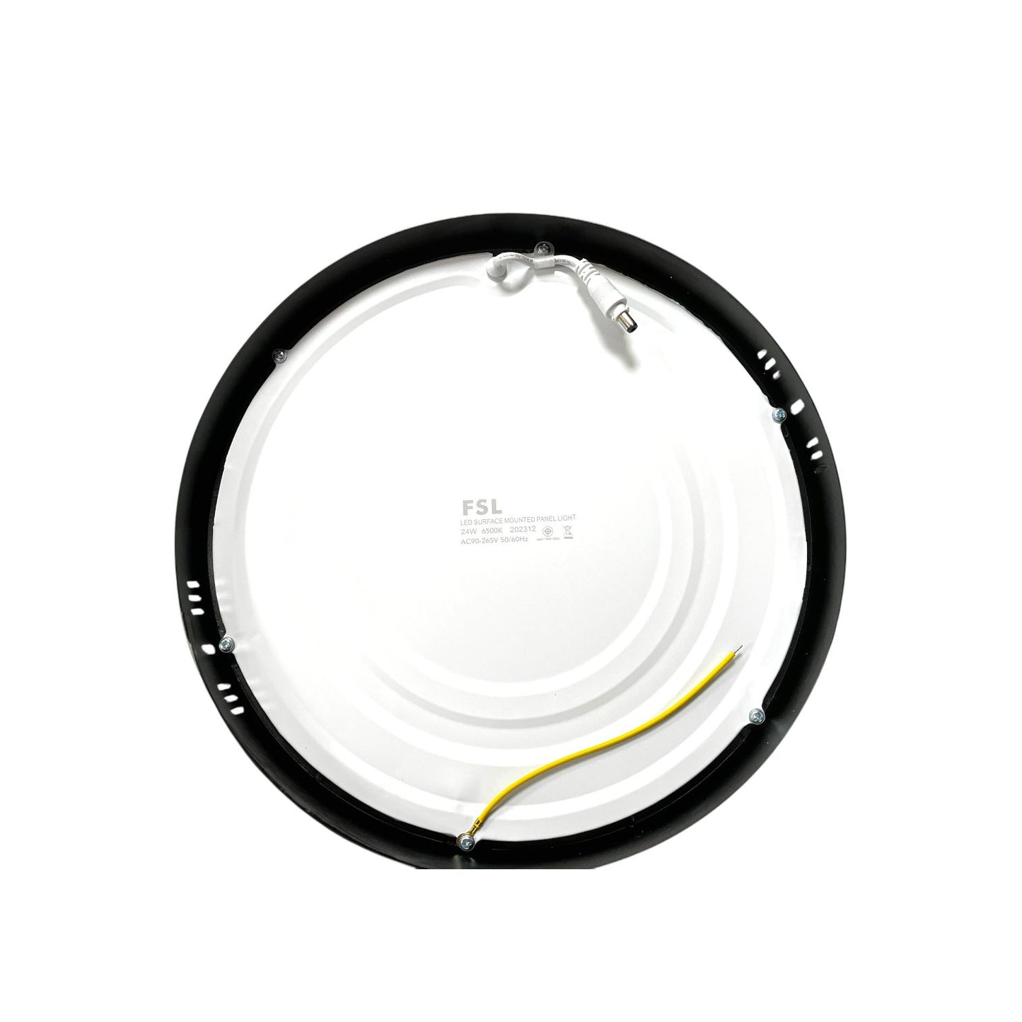 Panel Led Sobrepuesto Redondo 24w Luz Fría 6500k Negro- Fsl