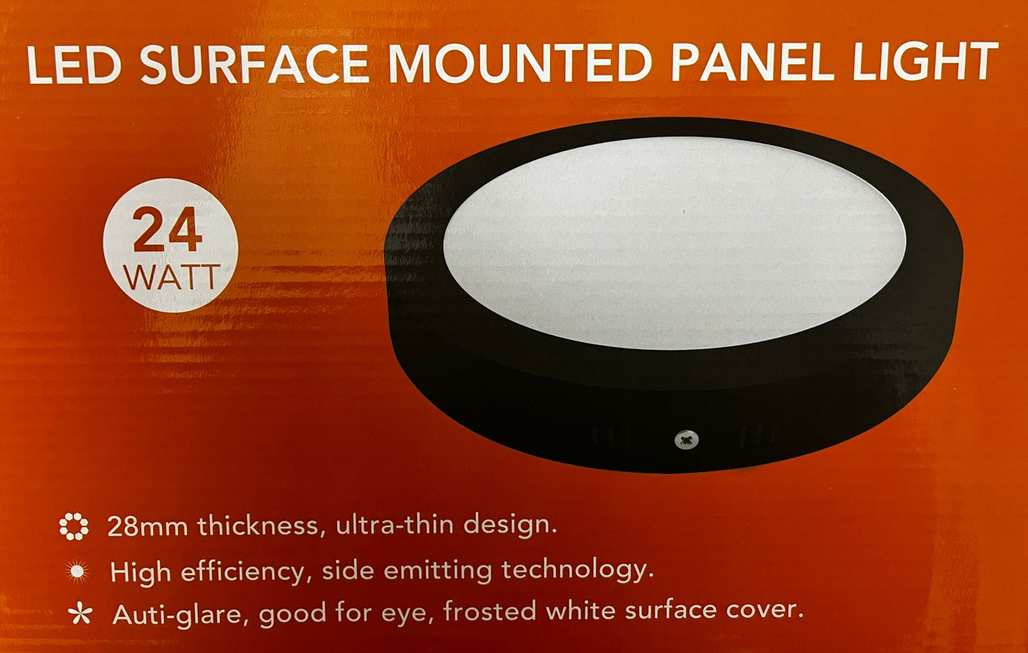 Panel Led Sobrepuesto Redondo 24w Luz Fría 6500k Negro- Fsl