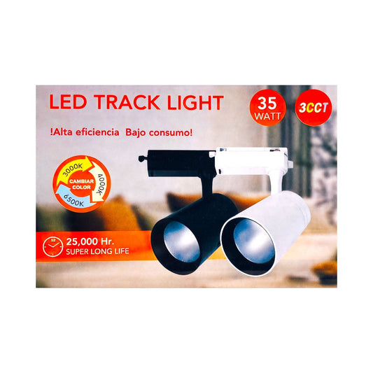 Foco Riel LED 35W 3CCT NEGRO FSL luz ajustable profesional 24° track.
