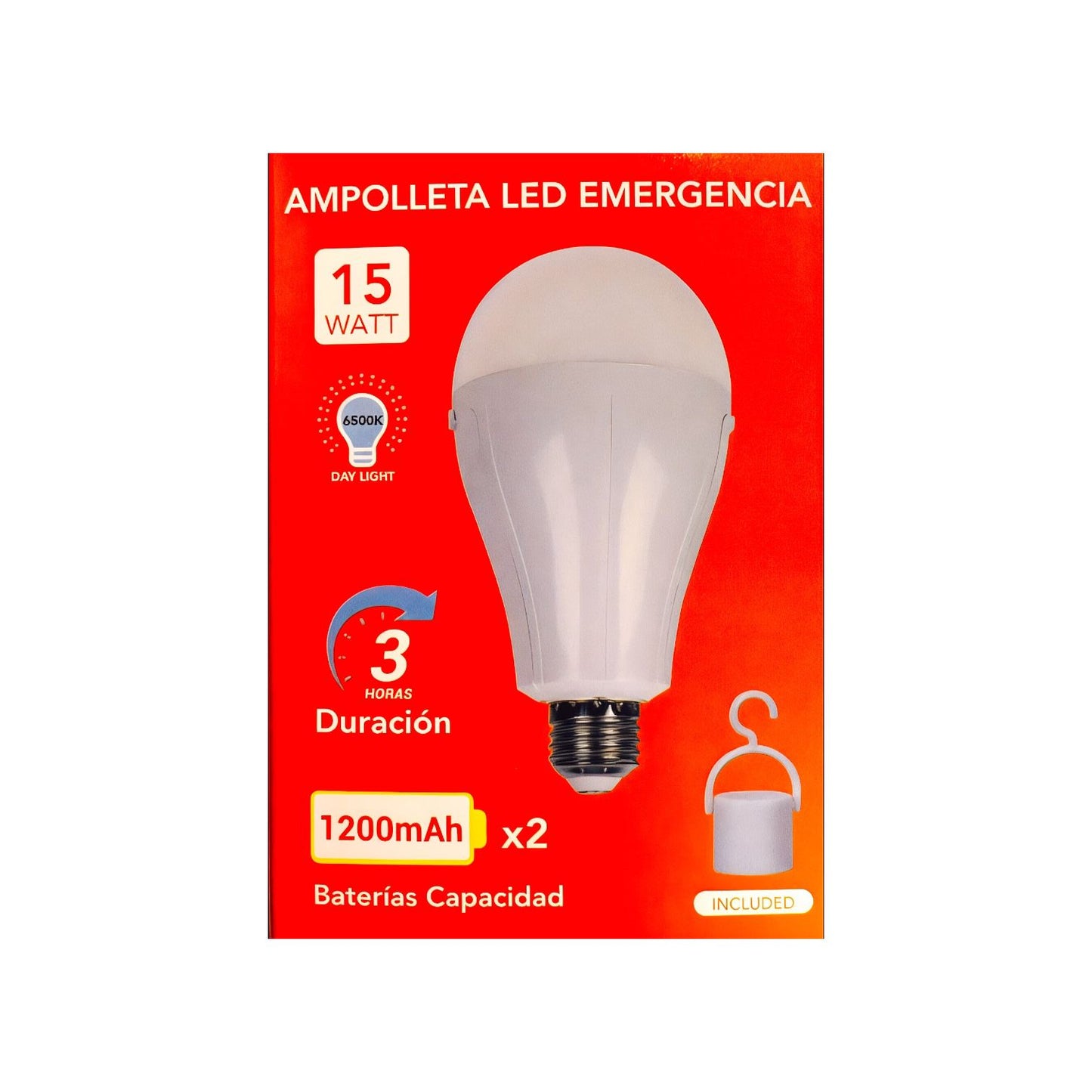Ampolleta LED Emergencia FSL 15W E27 6500K con Doble Batería