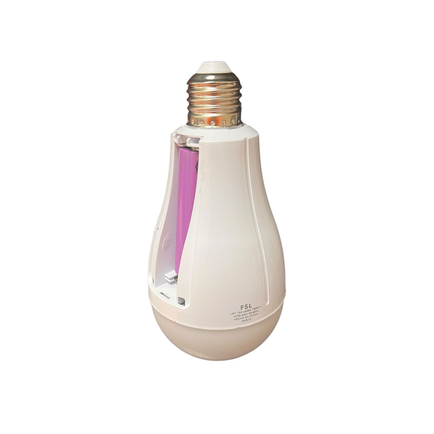 Ampolleta LED Emergencia FSL 15W E27 6500K con Doble Batería