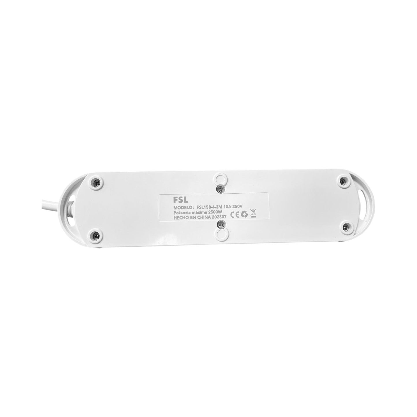 Alargador FSL con Interruptor 4 Posiciones 10A 250V – Cable 3M y 5M | Regleta de Enchufes Segura y Práctica