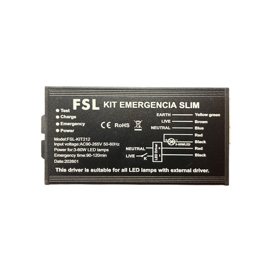 Kit Emergencia Slim FSL 3-60W IP20 Panel LED Conector Redondo