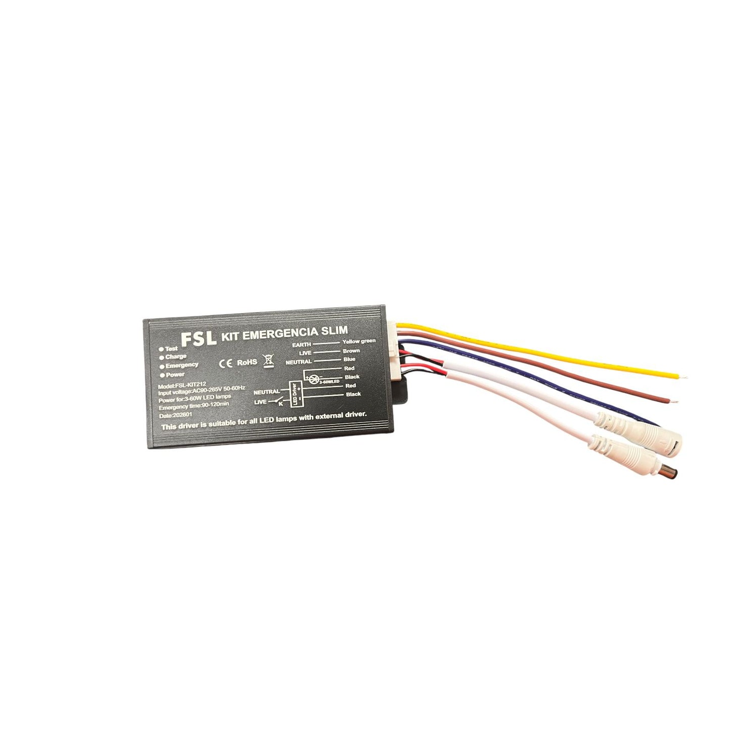 Kit Emergencia Slim FSL 3-60W IP20 Panel LED Conector Redondo