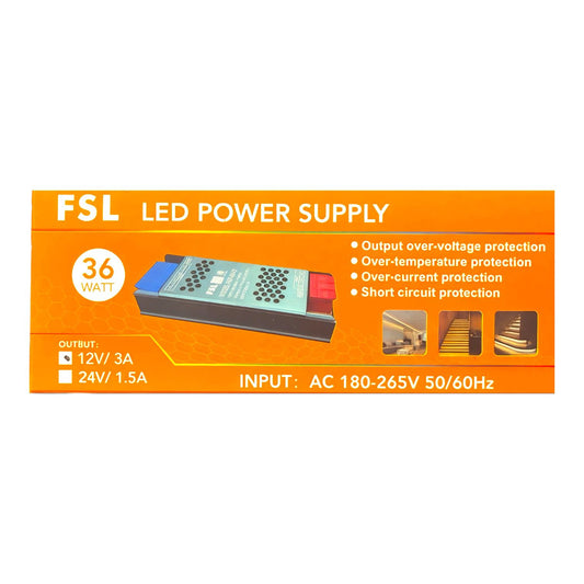 Fuente Poder Led 36w 12v Driver Transformador Ip20 Fsl