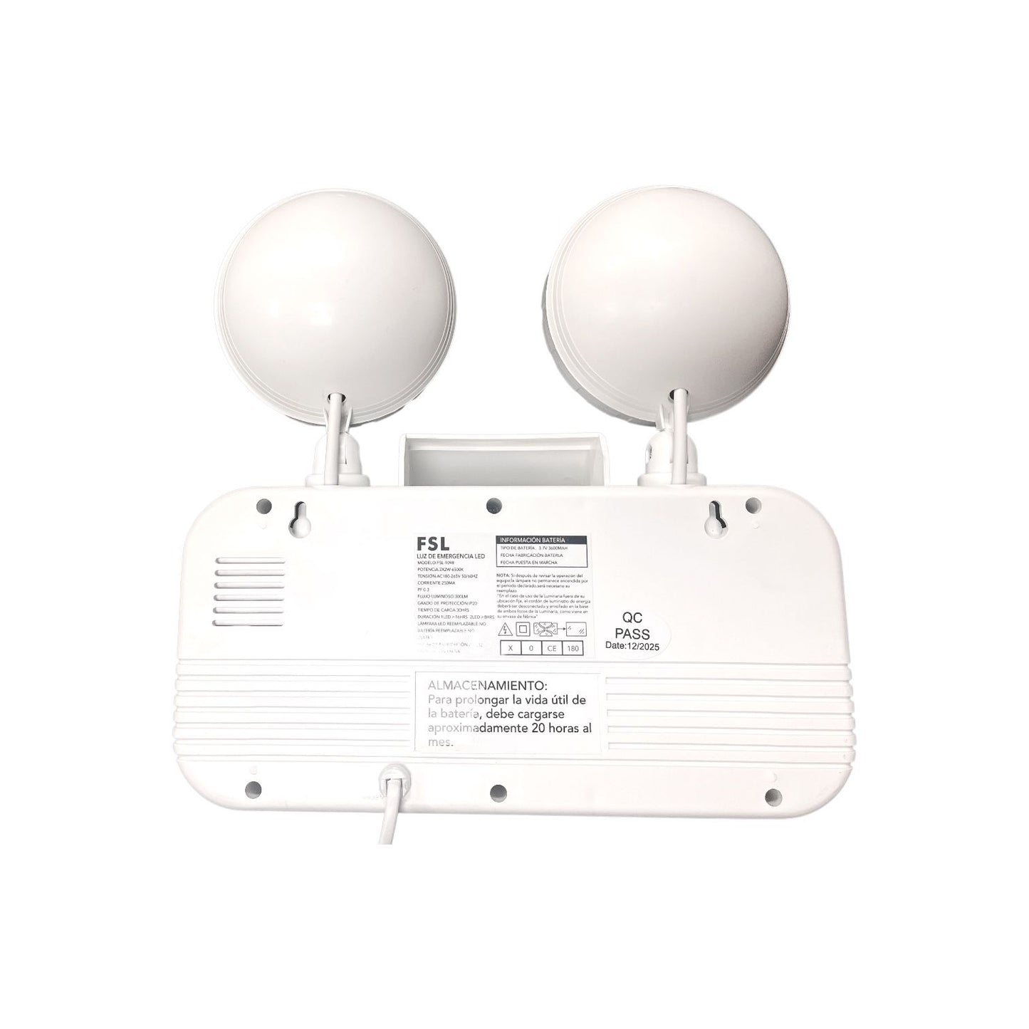 Lámpara De Emergencia LED 4W Recargable 6500K FSL Autonomía 16H