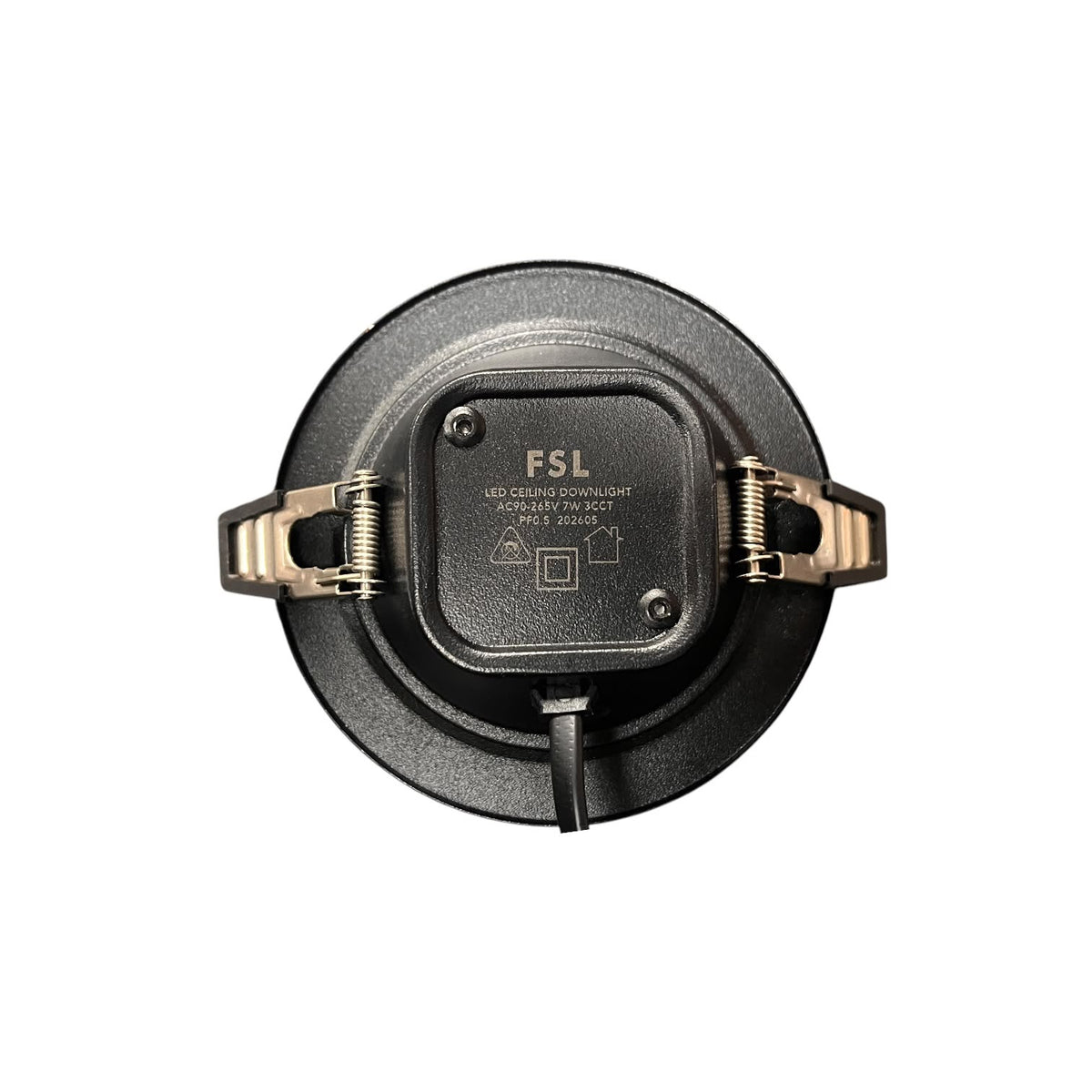 Foco Led Embutido Fsl 7w 3cct Luz Ajustable 90-265v Negro