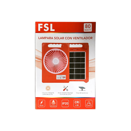 Lampara Led Solar Fsl 80w Con Ventilador Y Protección Ip20