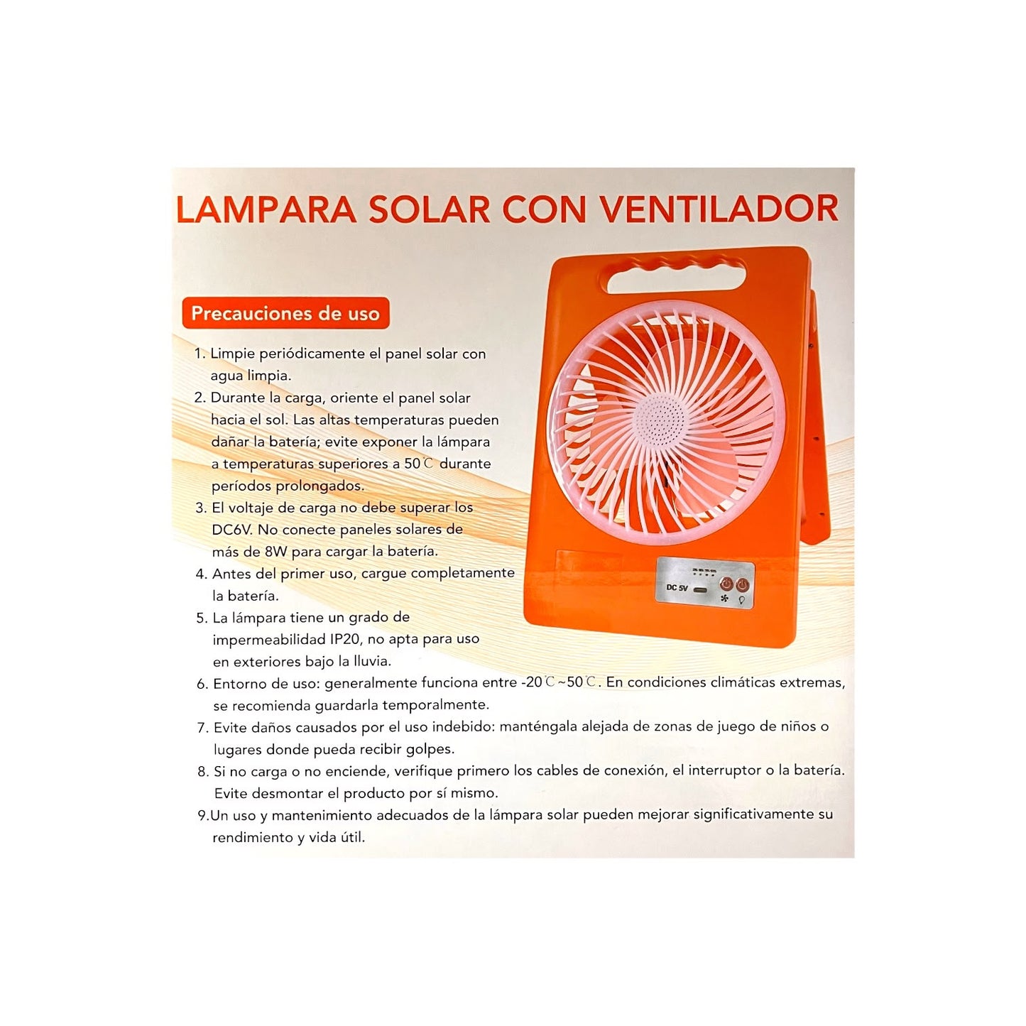 Lampara Led Solar Fsl 80w Con Ventilador Y Protección Ip20
