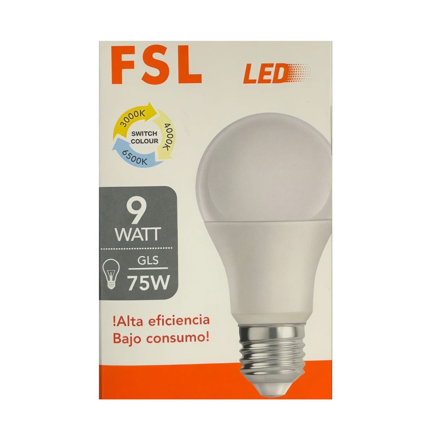 Ampolleta LED A60 9W E27 3CCT FSL (Cálida/Neutra/Fría)
