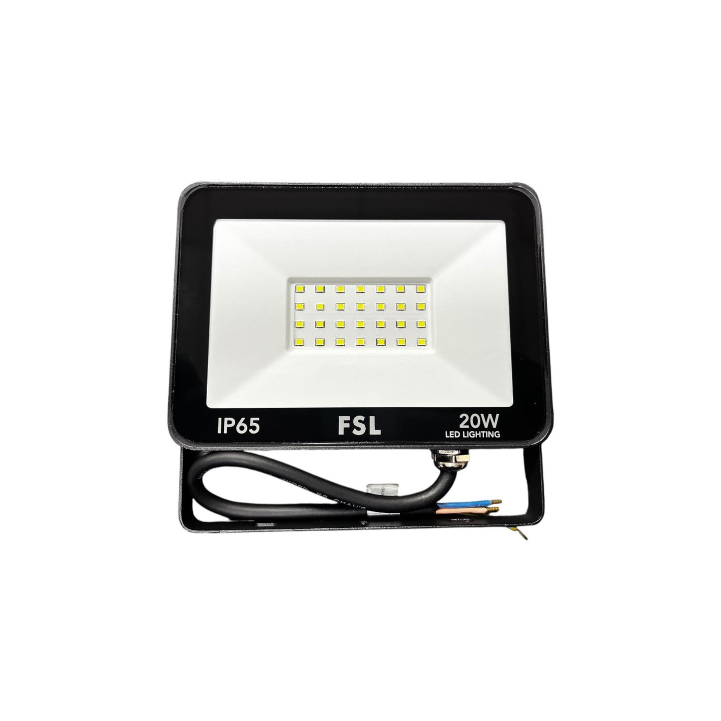 Pack X2 Reflectores LED 20W FSL IP65 Luz Fría 6500K Negro Exterior