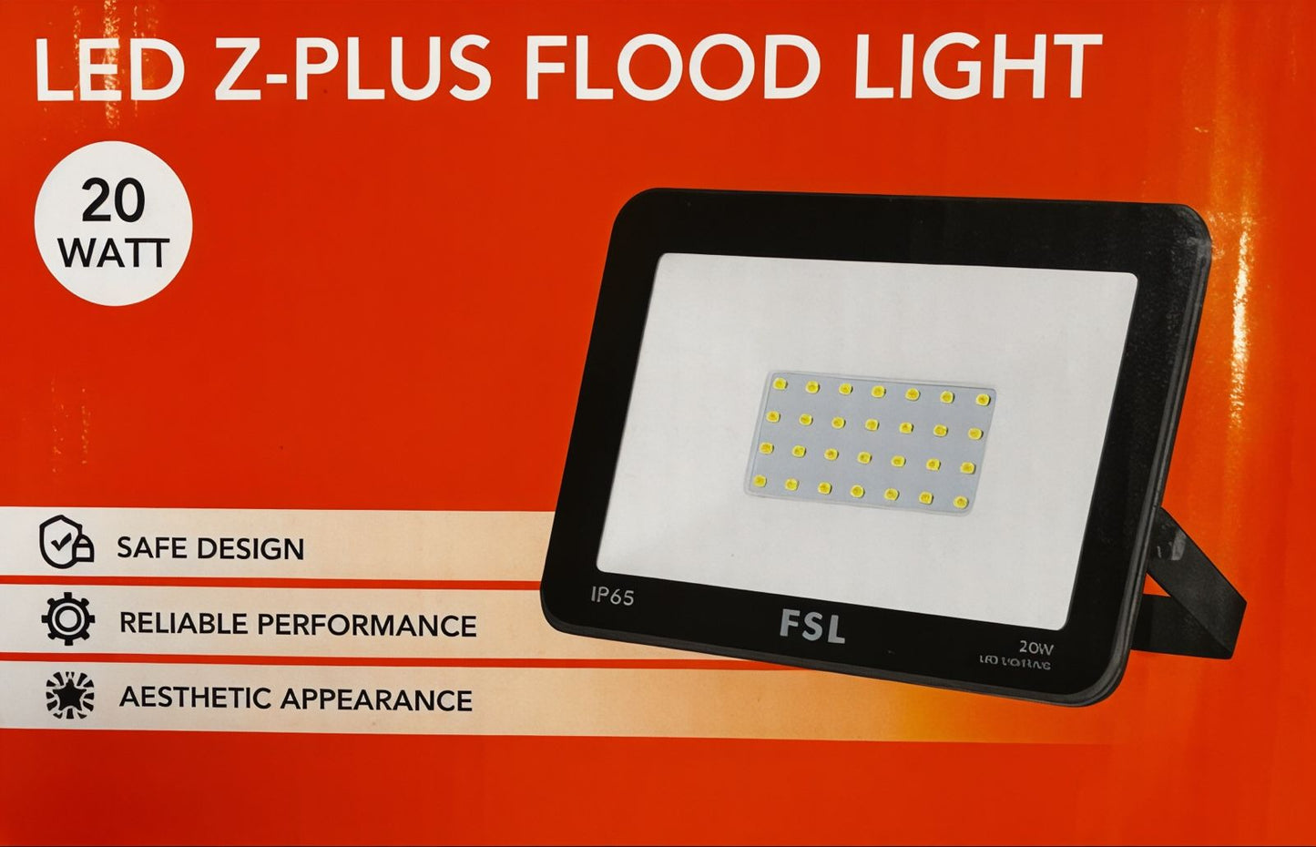 Pack X2 Reflectores LED 20W FSL IP65 Luz Fría 6500K Negro Exterior