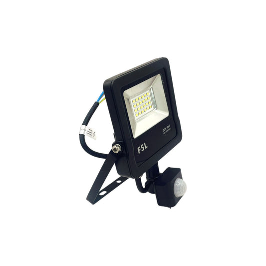 Foco Proyector LED de Área 20W Exterior FSL | Luz Blanco Frío con Sensor – Carcasa Negra