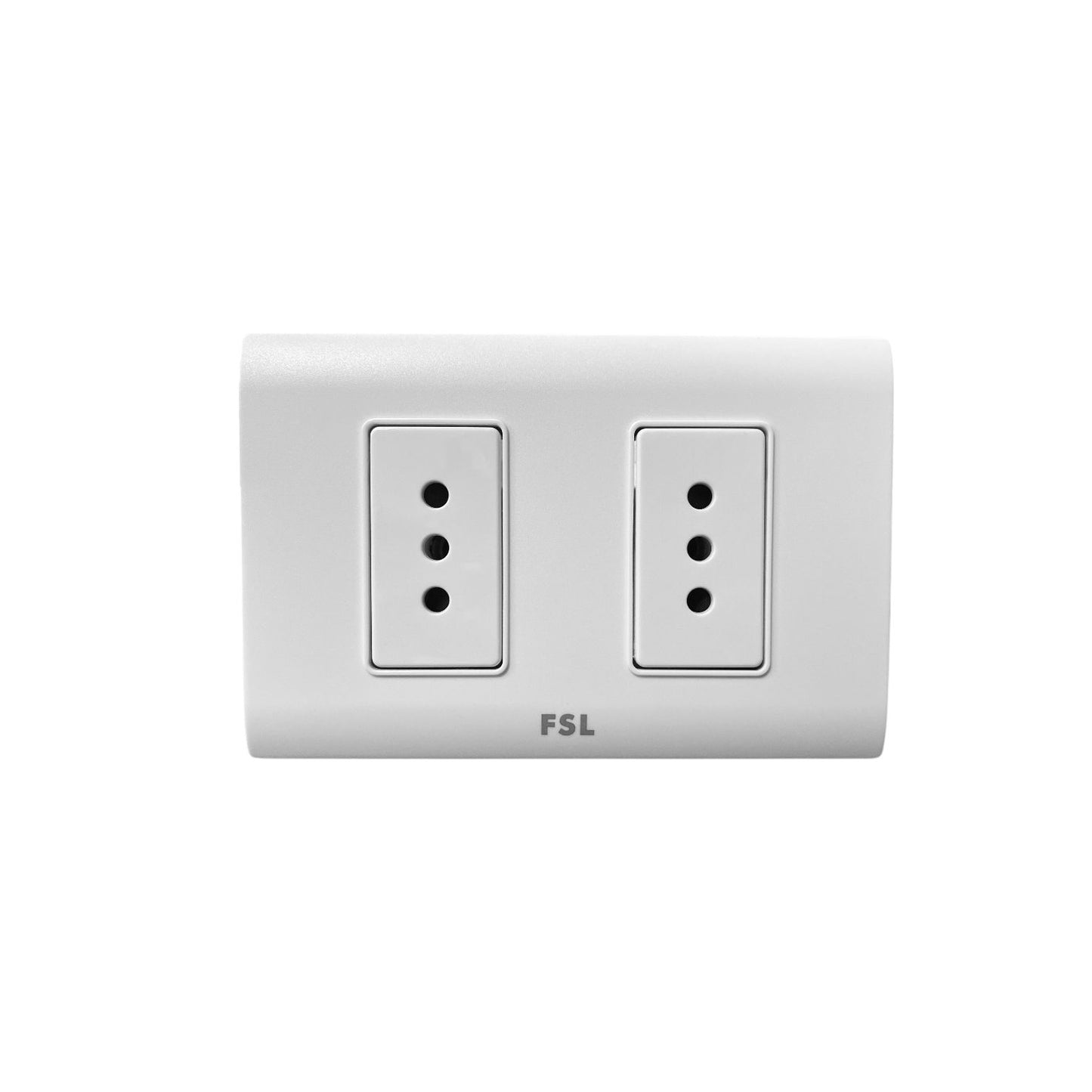 Pack x10 Tomacorriente Doble FSL F8A-2163 10A 250V Blanco | SEC Bulk 2 Tomas