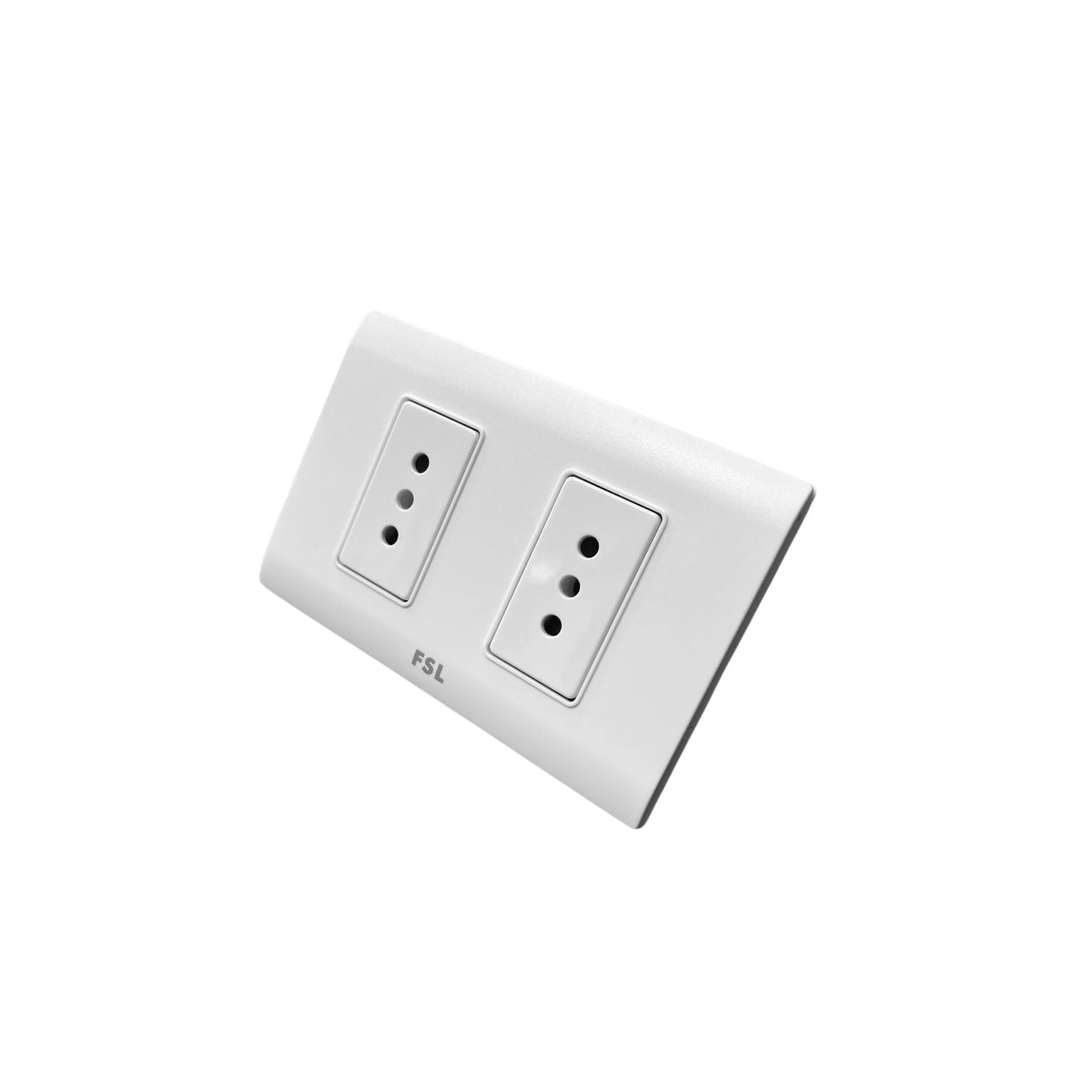 Pack x10 Tomacorriente Doble FSL F8A-2163 10A 250V Blanco | SEC Bulk 2 Tomas