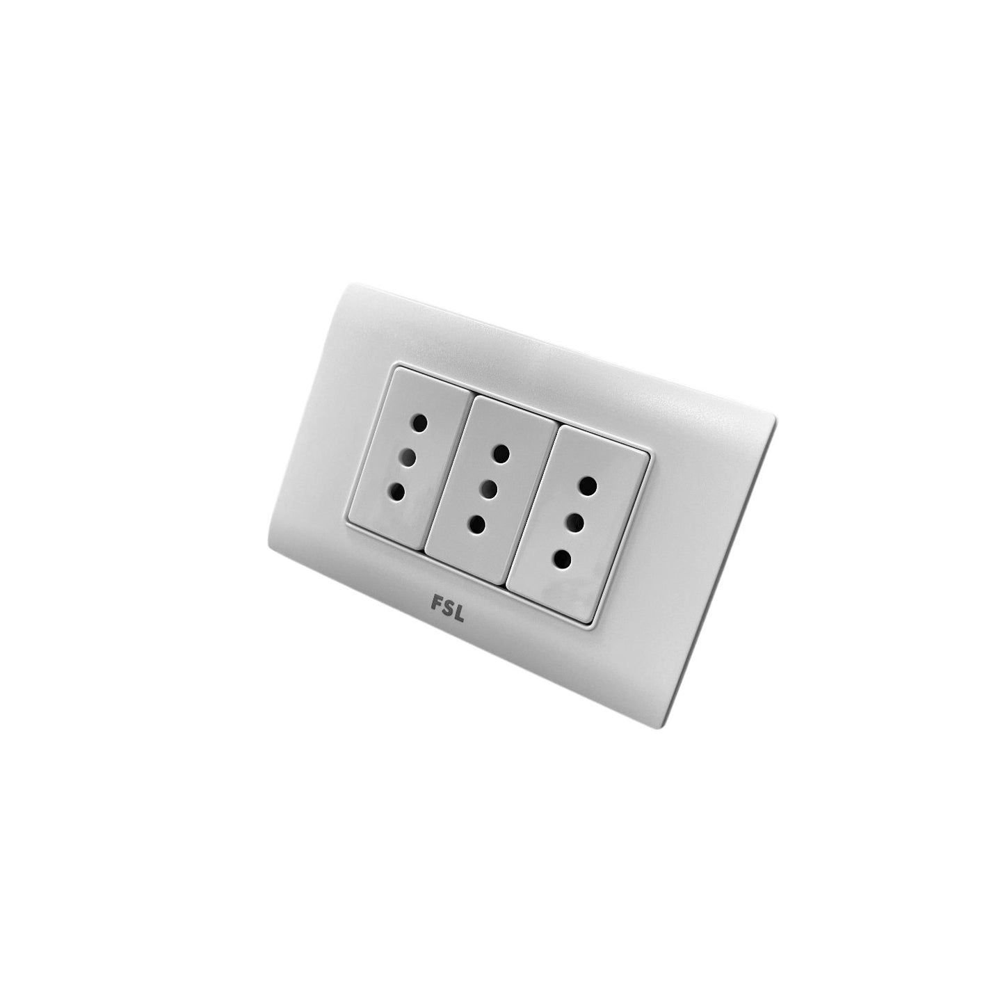 Pack x10 Tomacorriente Triple FSL F8A-3163 10A 250V Blanco | SEC Bulk 3 Tomas