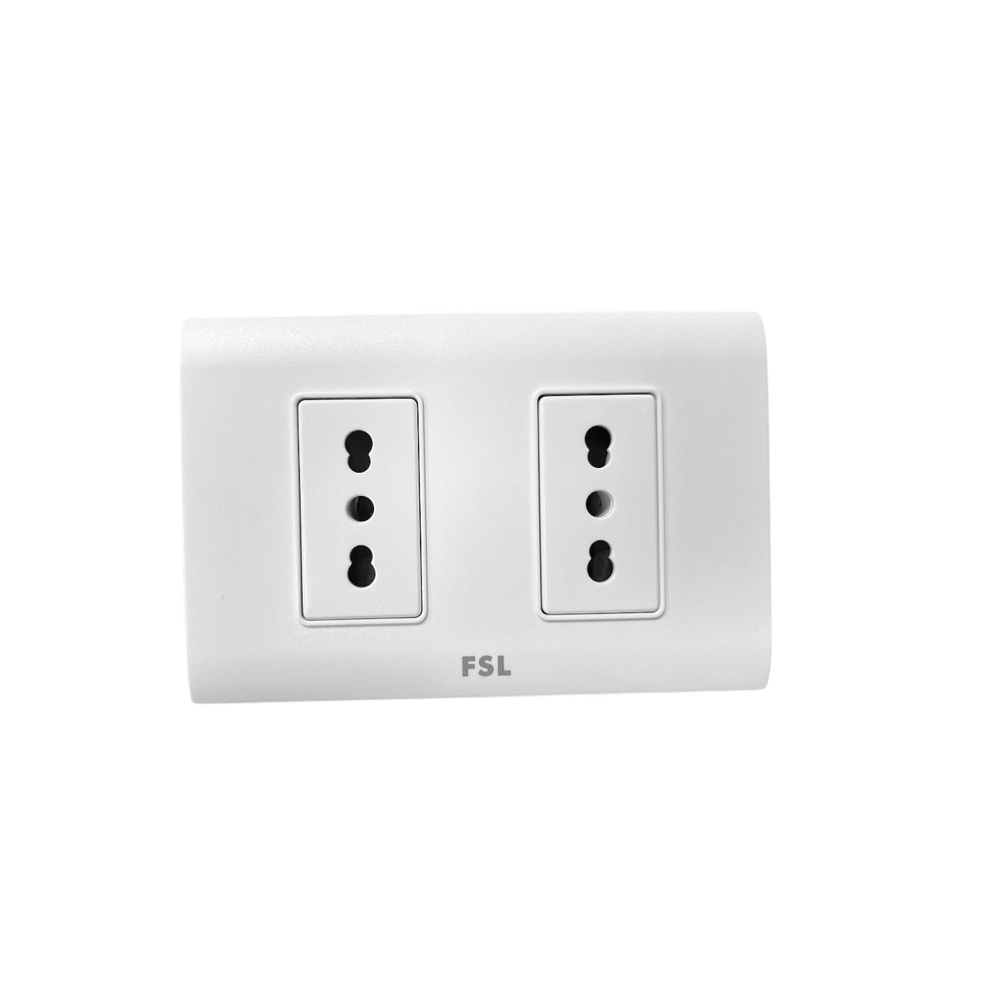 Tomacorriente Doble FSL F8A-2163W 10A 250V Blanco | SEC Certificado 2 Tomas