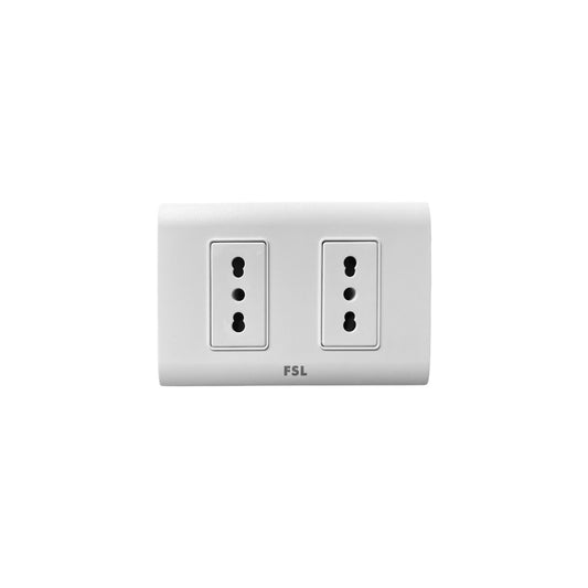 Tomacorriente Doble FSL F8A-2163W 10A 250V Blanco | SEC Certificado 2 Tomas