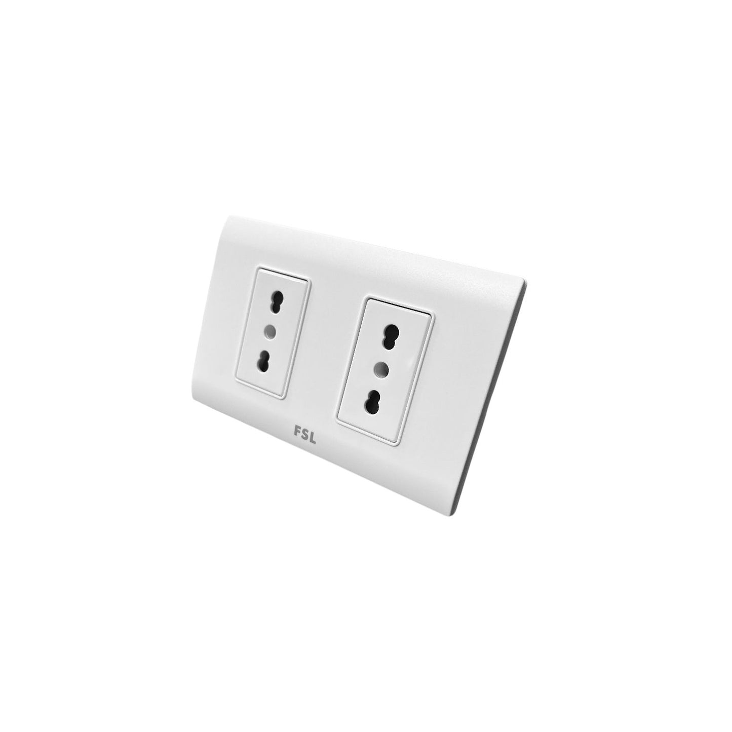 Tomacorriente Doble FSL F8A-2163W 10A 250V Blanco | SEC Certificado 2 Tomas