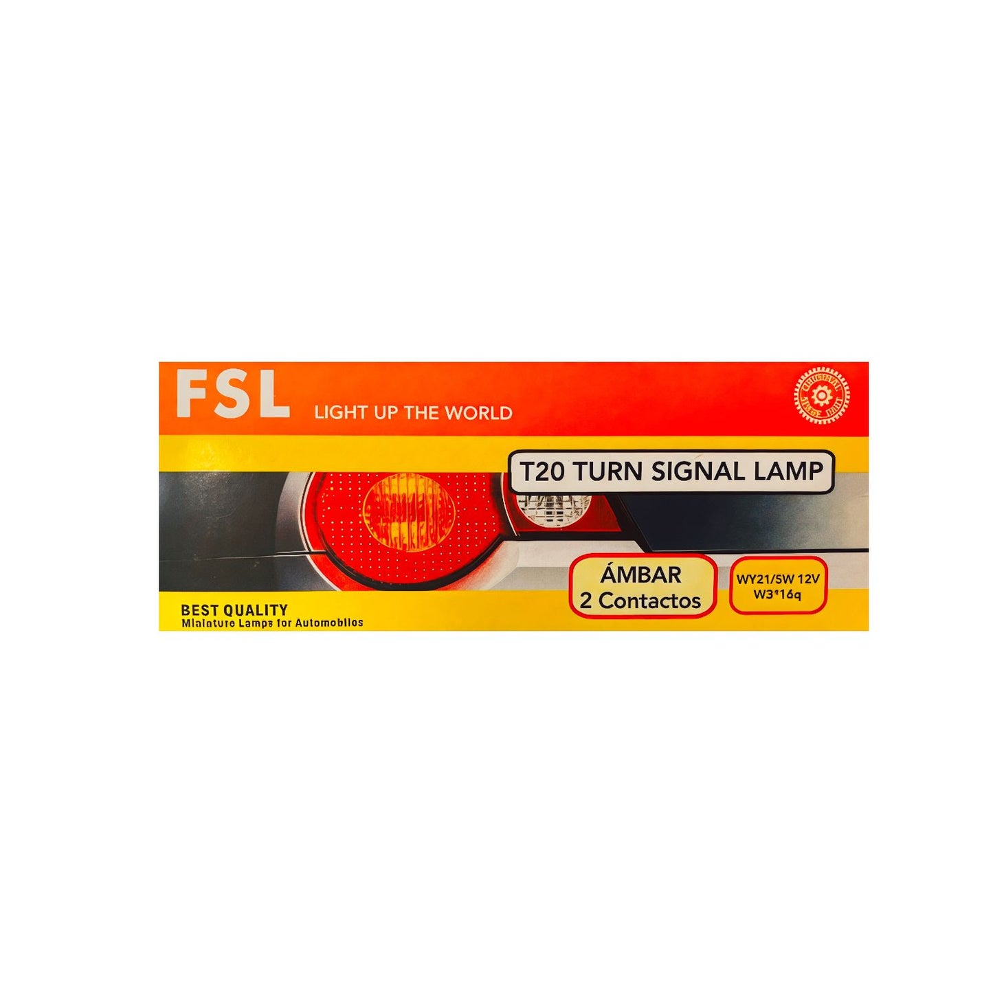 Pack X10 Ampolleta T20 WY21W 12V W3x16d Ámbar 1 Contacto FSL