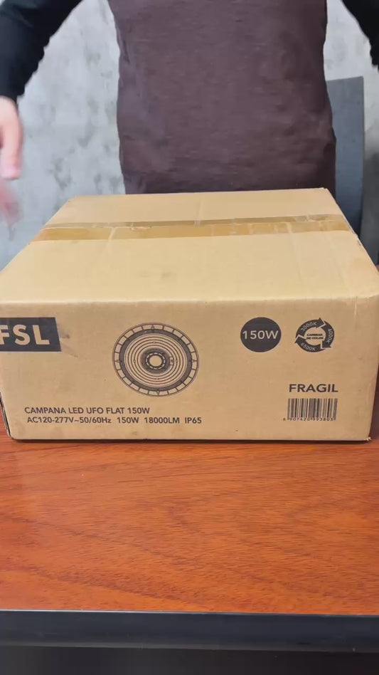 Campana Industrial LED UFO 150W IP65 – 3 Tonos de Luz (3000K / 4000K / 6500K) – FSL